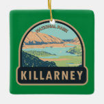 Killarney National Park Ireland Travel Art Vintage Keramisch Ornament<br><div class="desc">Killarney vectorkunstontwerp. Het park is het eerste nationale park in Ierland,  dat werd gecreëerd toen het landgoed Muckross in 1932 aan de Ierse Vrijstaat werd geschonken.</div>
