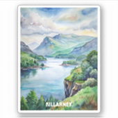 Killarney National Park Waterverf Schilderen Sticker (Voorkant)