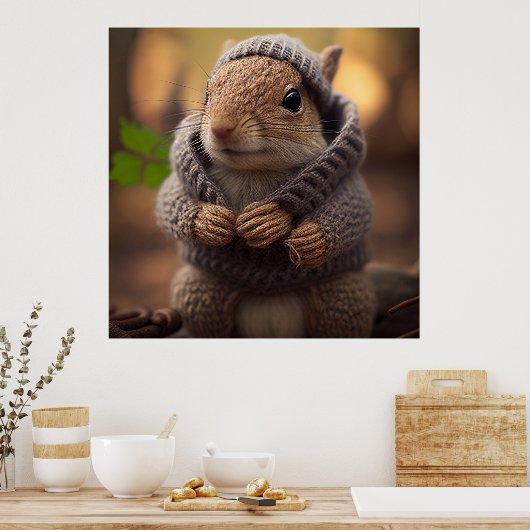 kille eekhoorn poster (Keuken)