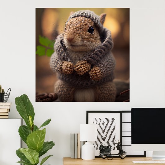 kille eekhoorn poster (Thuiskantoor)