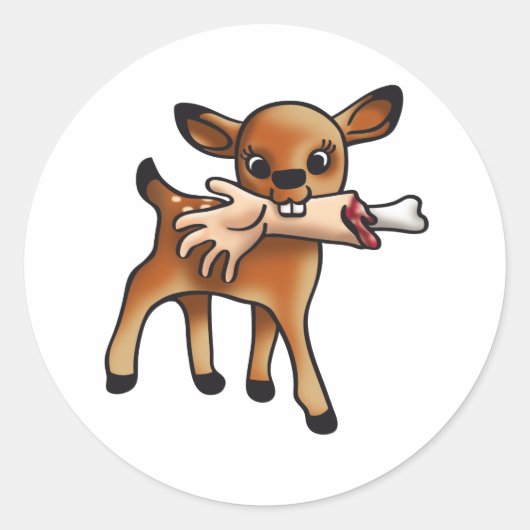 Killer Bambi Ronde Sticker (Voorkant)