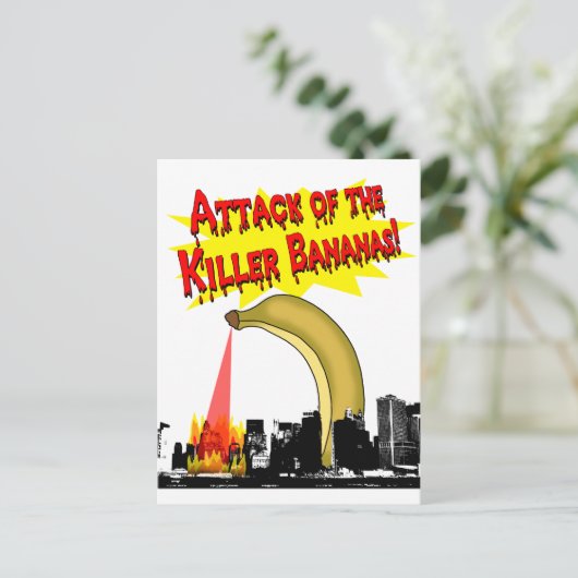 Killer Bananas. Briefkaart (Staand voorkant)