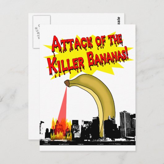 Killer Bananas. Briefkaart (Voorkant / Achterkant)