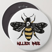  killer bijentekening ronde button 6,0 cm (Voorkant /achterkant)