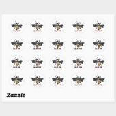 killer bijentekening ronde sticker (Vel)