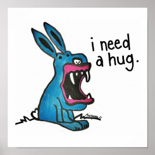 Killer Bunny heeft een Hug nodig Poster (Voorkant)
