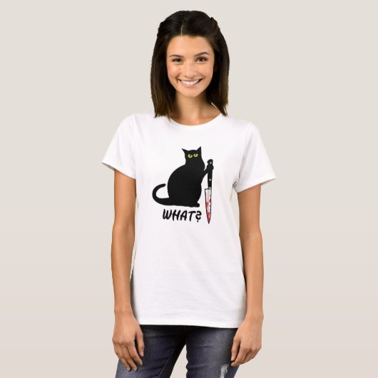 Killer Cat What? T-shirt (Voorkant volledig)