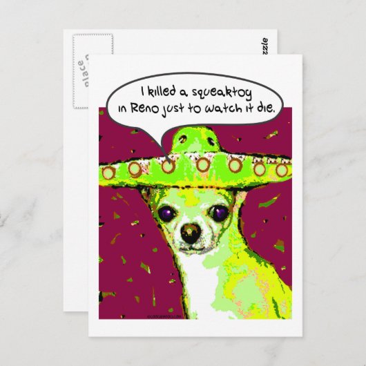 Killer Chihuahua Briefkaart (Voorkant / Achterkant)