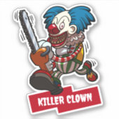 Killer Clown Halloween Horror Chainsaw Cartoon Sticker (Voorkant)