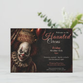 Killer Clown | Halloween Kostuum Feest Uitnodiging (Staand voorkant)