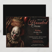 Killer Clown | Halloween Kostuum Feest Uitnodiging (Voorkant / Achterkant)