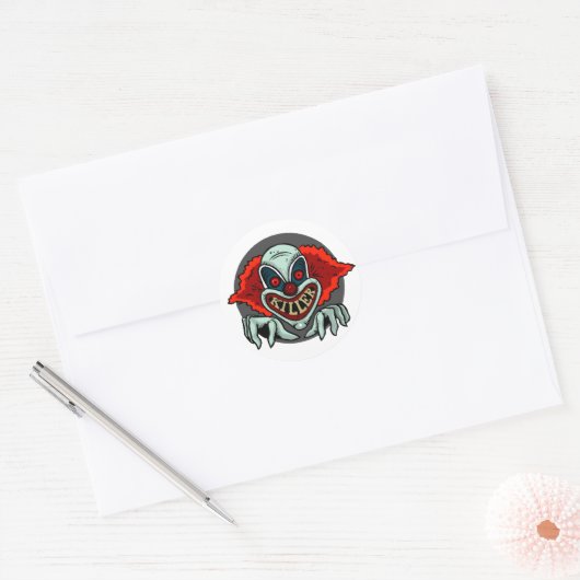 Killer Clown Ronde Sticker (Envelop)