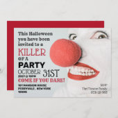 Killer Clown, uitnodiging van Halloween Party (Voorkant / Achterkant)
