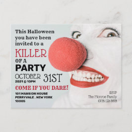 Killer Clown, uitnodiging van Halloween Party