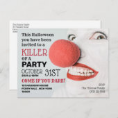 Killer Clown, uitnodiging van Halloween Party (Voorkant / Achterkant)