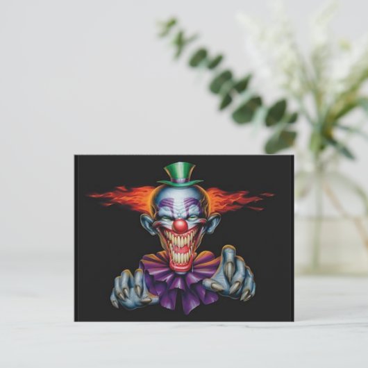 Killer Evil Clown Briefkaart (Staand voorkant)