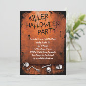 Killer Halloween Party met Skulls Kaart (Staand voorkant)