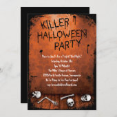 Killer Halloween Party met Skulls Kaart (Voorkant / Achterkant)