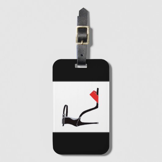 Killer hiel op zwart bagagelabel (Voorkant (verticaal))