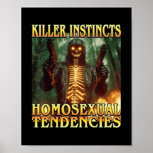Killer Instincts Homual Tendencies - Funny Skelet Poster (Voorkant)