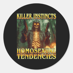Killer Instincts Homual Tendencies - Funny Skelet Ronde Sticker