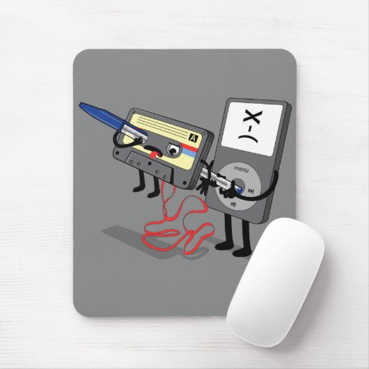Killer Ipod Clipart (Retro Floppy Disk Cassette) Muismat (Met muis)