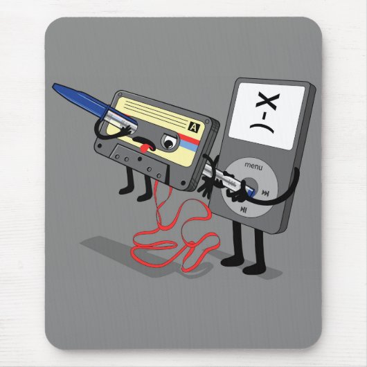 Killer Ipod Clipart (Retro Floppy Disk Cassette) Muismat (Voorkant)