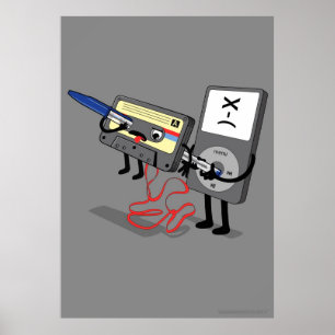 Killer Ipod Clipart (Retro Floppy Disk Cassette) Poster