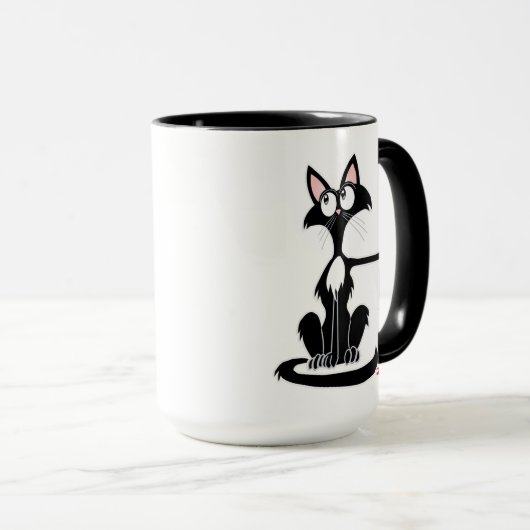 Killer kat met een bloederige Mok met mes (Voorkant rechts)