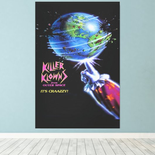Killer Klowns Clowns From Outer Space Movie Horror Canvas Afdruk (Insitu (Houten vloer))