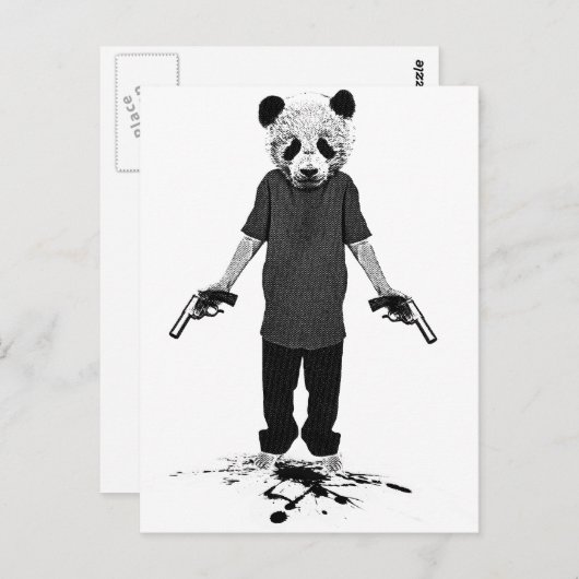 Killer panda briefkaart (Voorkant / Achterkant)