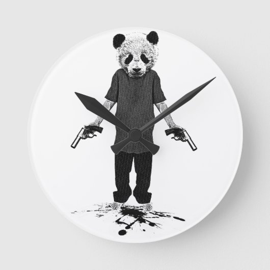 Killer panda ronde klok (Voorkant)