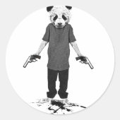 Killer panda ronde sticker (Voorkant)