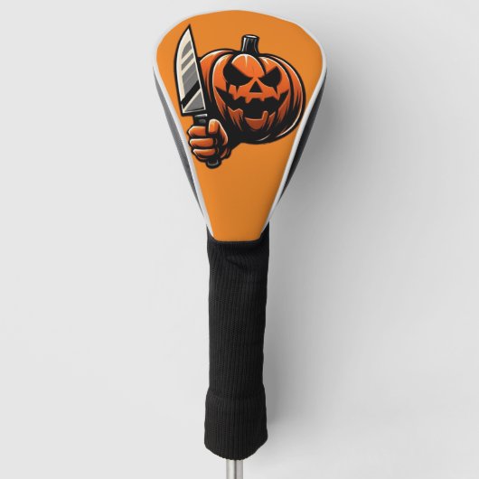 Killer Pumpkin - Halloween Horror Jack-o-Lantern Golfheadcover (Voorkant)