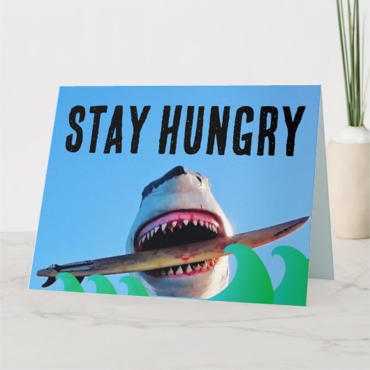 KILLER SHARK ATTACK BIRTHDAY GROTE WENSKAARTEN KAART (Voorkant)