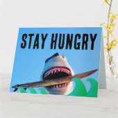 KILLER SHARK ATTACK BIRTHDAY GROTE WENSKAARTEN KAART (Gele Bloem)