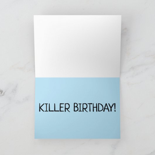 KILLER SHARK FUNNY BIRTHDAY KAART (Binnen)