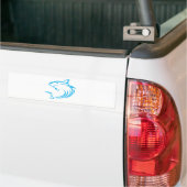 Killer Shark in Swish Drawing Style Bumpersticker (Op Truck)