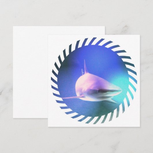 Killer Shark Invitation Kaart (Voorkant / Achterkant)