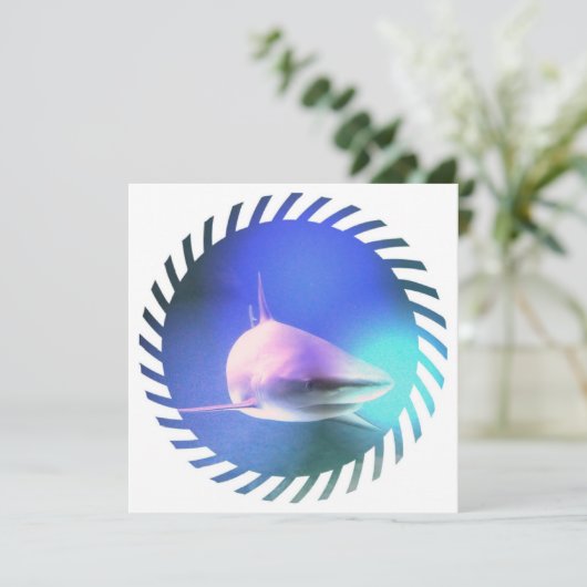 Killer Shark Invitation Kaart (Staand voorkant)