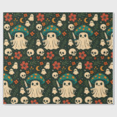 Killer Shroom-Skull & Flowers Patroon Cadeaupapier (Vlak)