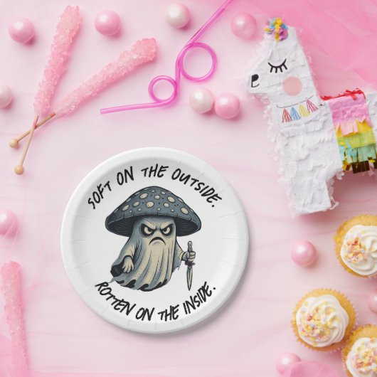 Killer 'Shroom - Spookachtige geest met mes Papieren Bordje (Feest)