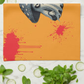 Killer Shroom-Spooky Ghost met Knife-Blood Splat Theedoek (Gevouwen)