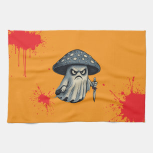 Killer Shroom-Spooky Ghost met Knife-Blood Splat Theedoek