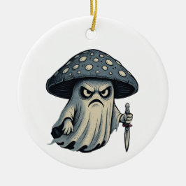 Killer 'Shroom – Spooky Ghost with Knife  Keramisch Ornament