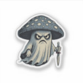 Killer 'Shroom – Spooky Ghost with Knife Sticker (Voorkant)