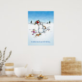 Killer Snowman Cartoon Poster (Keuken)