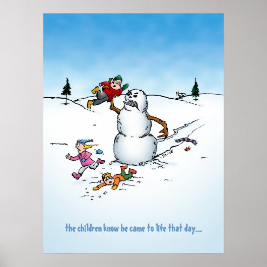 Killer Snowman Cartoon Poster (Voorkant)