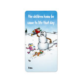 Killer Snowman Funny Cartoon Gift Labels (Voorkant)