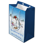 Killer Snowman Funny Cartoon kerstcadeau Medium Cadeauzakje (Voorkant Gekanteld)